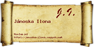 Jánoska Ilona névjegykártya